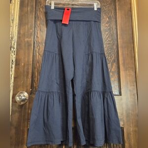 NWT XCVI WEARABLES Navy Tiered Ruffled Women's Palooza Pants Sz XS